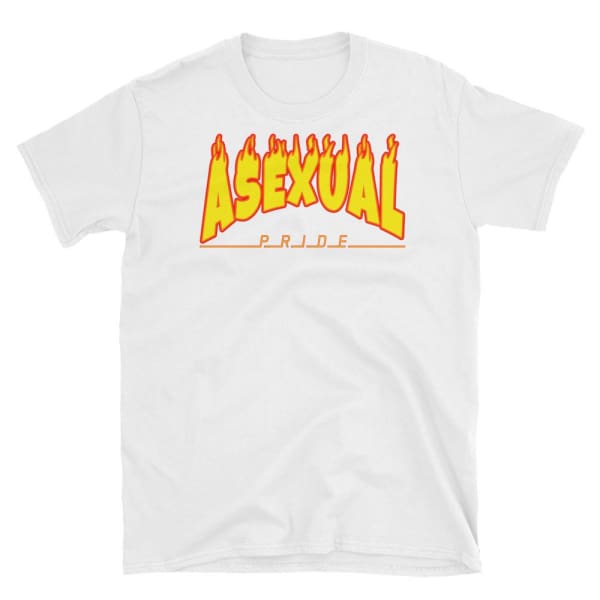 T-Shirt - Asexual Flames White / S