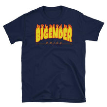 T-Shirt - Bigender Flames Navy / S
