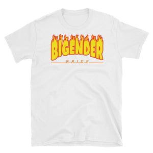 T-Shirt - Bigender Flames White / S