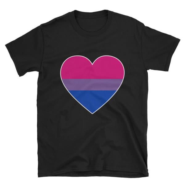 T-Shirt - Bisexual Big Heart Black / S