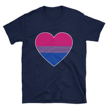 T-Shirt - Bisexual Big Heart Navy / S