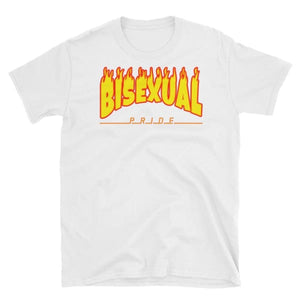 T-Shirt - Bisexual Flames White / S