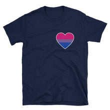 T-Shirt - Bisexual Heart Navy / S