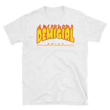 T-Shirt - Demigirl Flames White / S