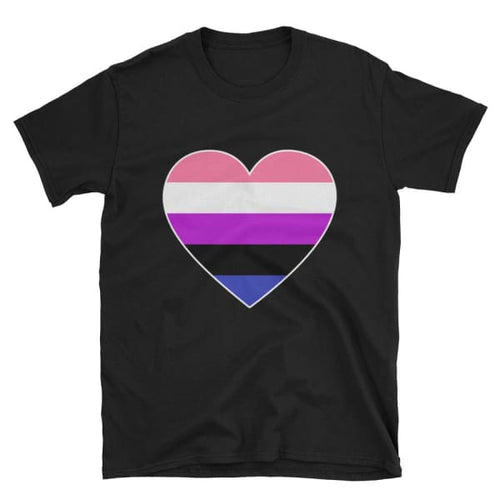 T-Shirt - Genderfluid Big Heart Black / S