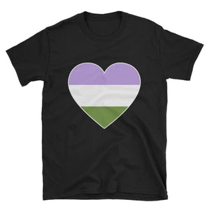 T-Shirt - Genderqueer Big Heart Black / S