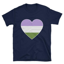 T-Shirt - Genderqueer Big Heart Navy / S