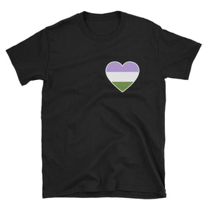 T-Shirt - Genderqueer Heart Black / S