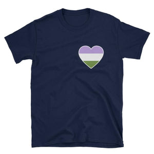 T-Shirt - Genderqueer Heart Navy / S