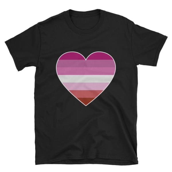 T-Shirt - Lesbian Big Heart Black / S
