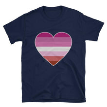 T-Shirt - Lesbian Big Heart Navy / S