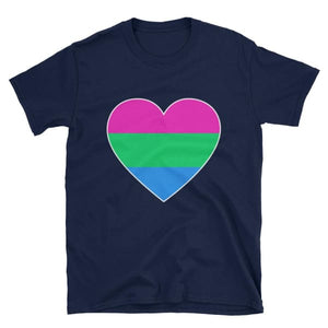 T-Shirt - Polysexual Big Heart Navy / S